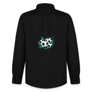 Football design for a major event - Men's Oxford Shirt by Stanley/Stella - black - Back - AI Model Male 185 dark (185cm)