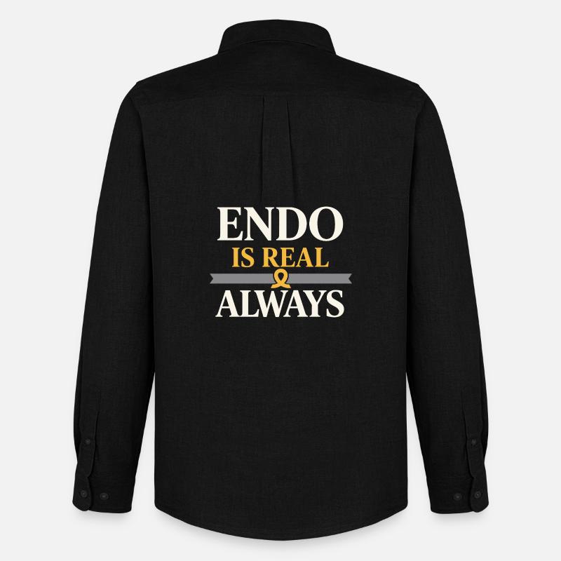 Endometriose-bewusstsein Endo Warrior - Männer Oxford Hemd von Stanley/Stella - Schwarz