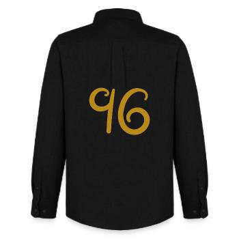 96 - Männer Oxford Hemd von Stanley/Stella - Schwarz - Hinten - AI Model Male 185 dark (185cm)