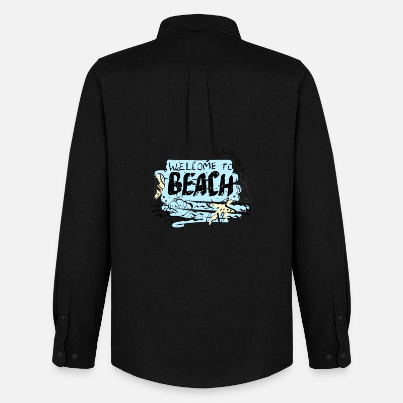 Willkommen bei Beach Scene - Männer Oxford Hemd von Stanley/Stella - Schwarz