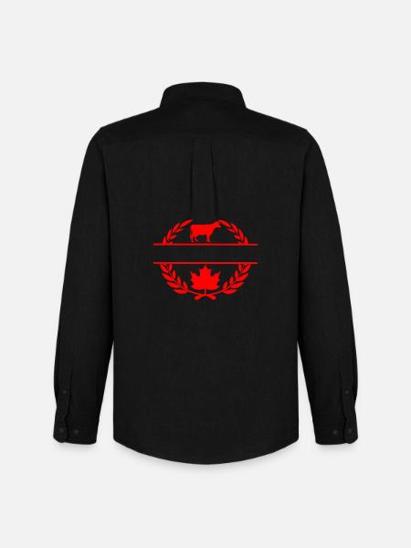 Canada maple leaf cow laurel wreath - Men's Oxford Shirt by Stanley/Stella - black