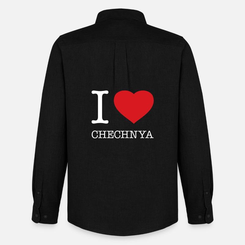 I LOVE CHECHNYA - Männer Oxford Hemd von Stanley/Stella - Schwarz