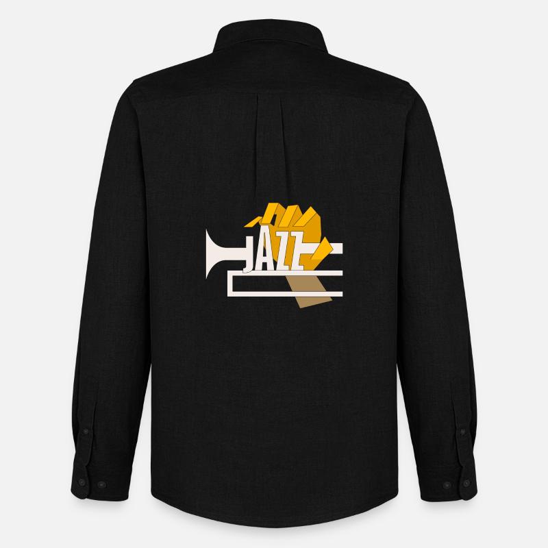 Tshirt Jazz Trompete - Männer Oxford Hemd von Stanley/Stella - Schwarz