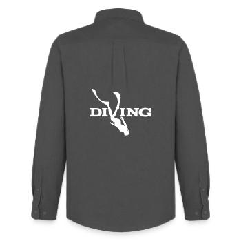 Diving Silhouette Splash - Men's Oxford Shirt by Stanley/Stella - anthracite - Back - AI Model Male 185 dark (185cm)