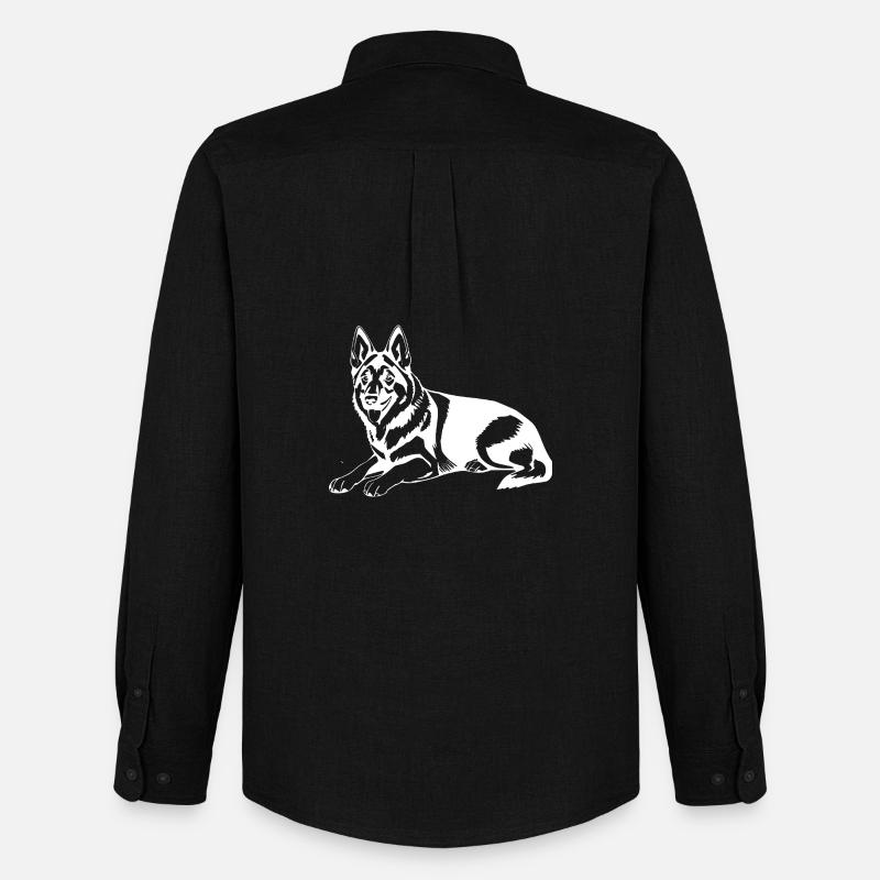 Schäferhund - Männer Oxford Hemd von Stanley/Stella - Schwarz