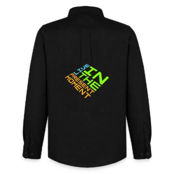 Live In The Moment Mindfulness Presence Awareness - Men's Oxford Shirt by Stanley/Stella - black - Back - AI Model Male 185 dark (185cm)