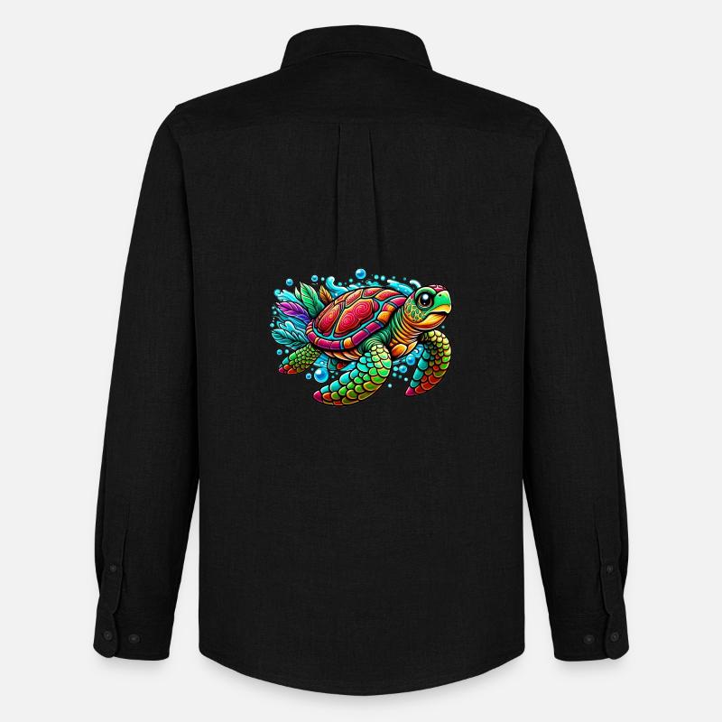 Schildkröte - Männer Oxford Hemd von Stanley/Stella - Schwarz