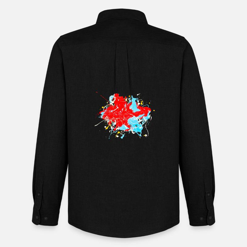 Redlightblue.Splash - Männer Oxford Hemd von Stanley/Stella - Schwarz