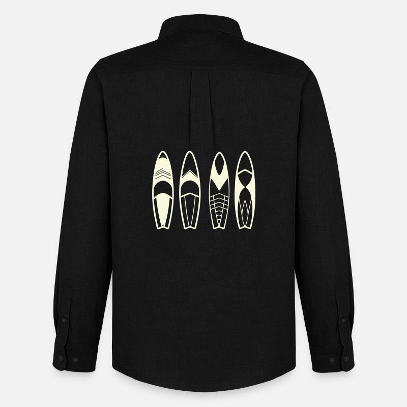 Minimalistische abstrakte Surfbretter - Männer Oxford Hemd von Stanley/Stella - Schwarz