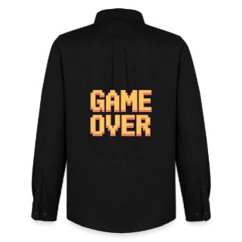 Game Over Retro Gamer Pixel Arcade Humor - Männer Oxford Hemd von Stanley/Stella - Schwarz - Hinten - AI Model Male 185 dark (185cm)