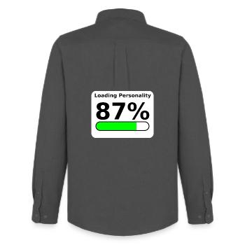 Loading Personality 87% – Nerdy Statement Tee - Men's Oxford Shirt by Stanley/Stella - anthracite - Back - AI Model Male 185 dark (185cm)
