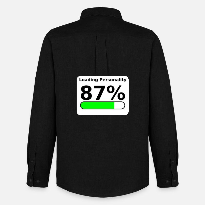 Loading Personality 87% – Nerdy Statement Tee - Männer Oxford Hemd von Stanley/Stella - Schwarz
