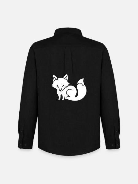 Fuchs Silhouette – Waldtier Minimal Motiv - Männer Oxford Hemd von Stanley/Stella - Schwarz