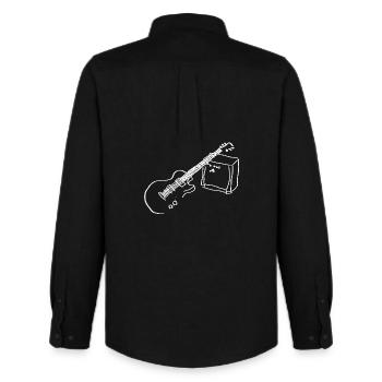E Gitarre weiss - Männer Oxford Hemd von Stanley/Stella - Schwarz - Hinten - AI Model Male 185 dark (185cm)