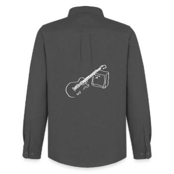 E Gitarre weiss - Männer Oxford Hemd von Stanley/Stella - Anthrazit - Hinten - AI Model Male 185 dark (185cm)
