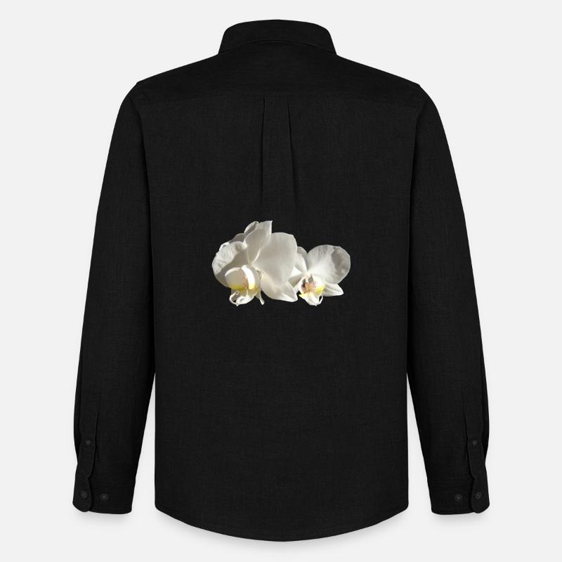 Orchidee weiß - Männer Oxford Hemd von Stanley/Stella - Schwarz