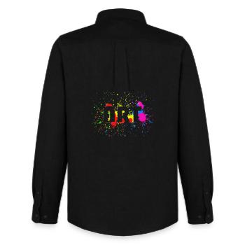 Kunst - abstrakte Farbflecken Design - Art - Männer Oxford Hemd von Stanley/Stella - Schwarz - Hinten - AI Model Male 185 dark (185cm)