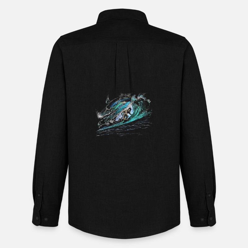 Surfer - Männer Oxford Hemd von Stanley/Stella - Schwarz