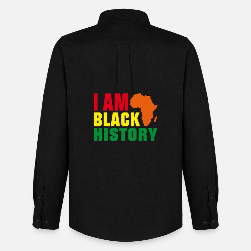 I am Black History - Männer Oxford Hemd von Stanley/Stella - Schwarz