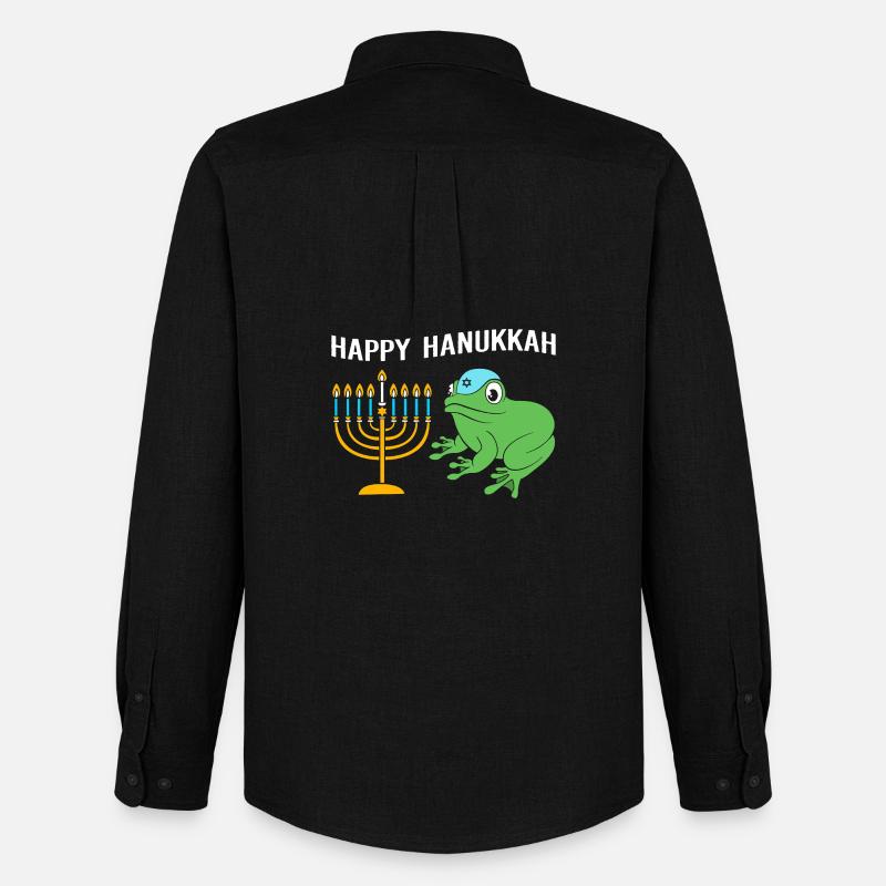 Hanoukka Hanoukka Hanoukka Grenouille - Chemise Oxford homme Stanley/Stella - noir