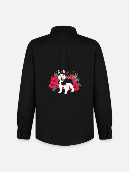 Sibirischer Husky - Männer Oxford Hemd von Stanley/Stella - Schwarz