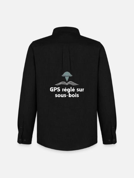 GPS règlé sur sous-bois champignon - Chemise Oxford homme Stanley/Stella - noir