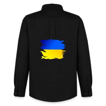 Ukraine Flagge Fahne - Männer Oxford Hemd von Stanley/Stella - Schwarz - Hinten - AI Model Male 185 dark (185cm)