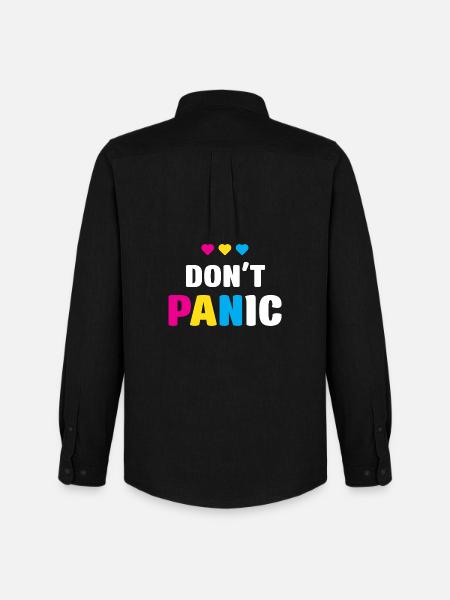 LGBT Pride Month - Don't Panic - Men's Oxford Shirt by Stanley/Stella - black