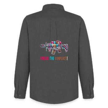 Konflikt eingefrieren Eiscreme - Männer Oxford Hemd von Stanley/Stella - Anthrazit - Hinten - AI Model Male 185 dark (185cm)