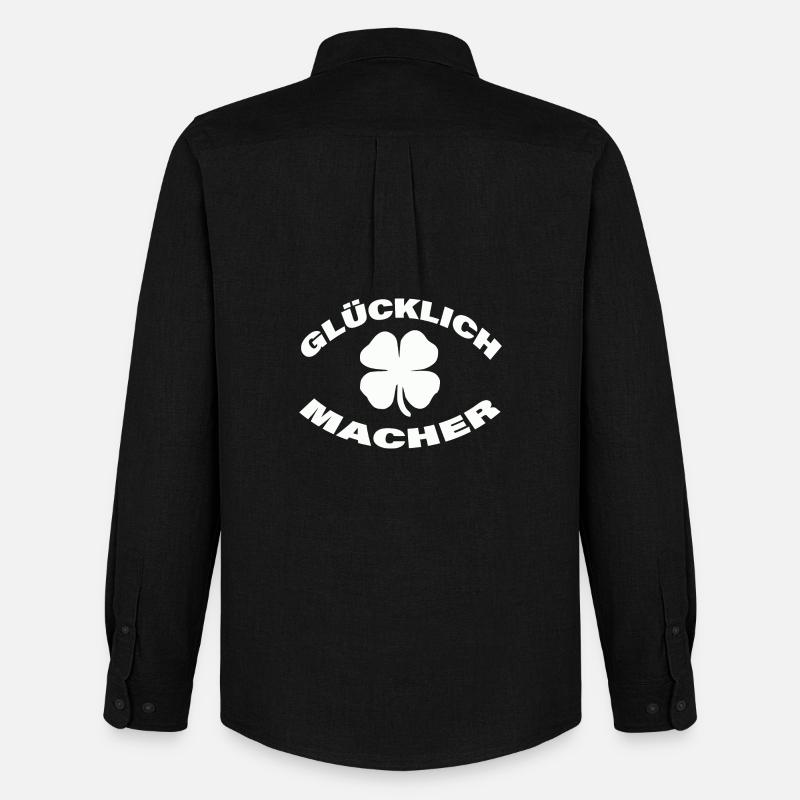 GLÜCKLICHMACHER - Männer Oxford Hemd von Stanley/Stella - Schwarz