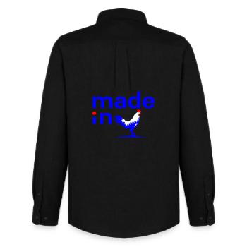 Made in France - Chemise Oxford homme Stanley/Stella - noir - Dos - AI Model Male 185 dark (185cm)