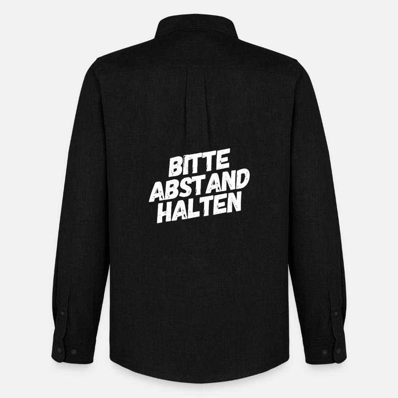 Bitte Abstand halten - Männer Oxford Hemd von Stanley/Stella - Schwarz