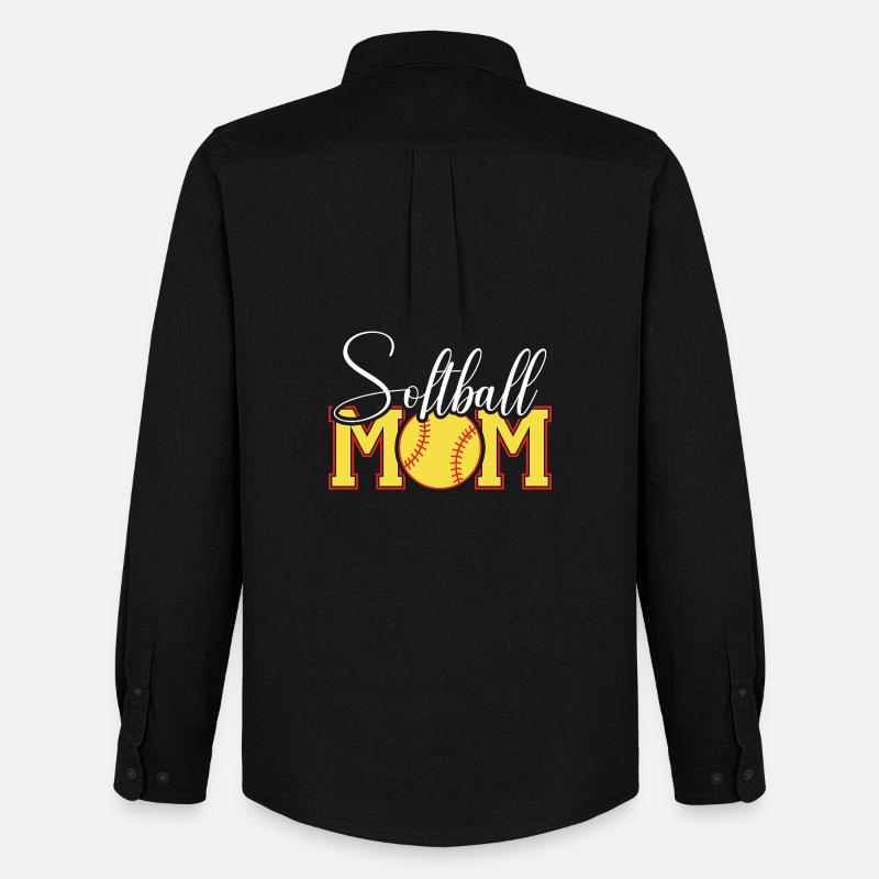 Softball Mama Emblem - Männer Oxford Hemd von Stanley/Stella - Schwarz
