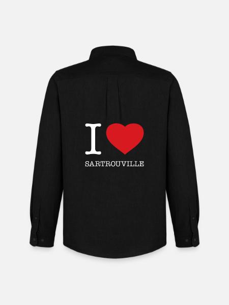 I love Satrouville - Men's Oxford Shirt by Stanley/Stella - black