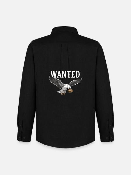 Wanted Fish Roll Seagull - Men's Oxford Shirt by Stanley/Stella - black