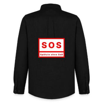 SOS Spätzle without sauce - Men's Oxford Shirt by Stanley/Stella - black - Back - AI Model Male 185 dark (185cm)