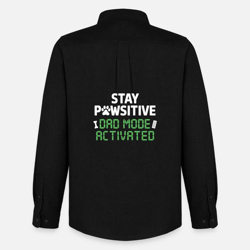  Stay Pawsitive Dad Mode Activated Lustiger - Männer Oxford Hemd von Stanley/Stella - Schwarz