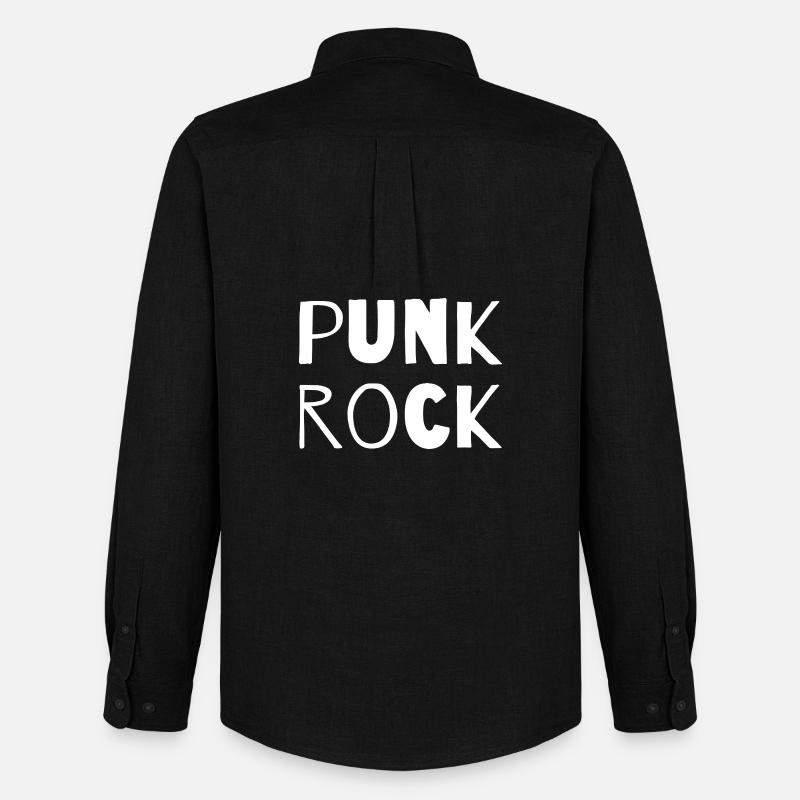 Punkrock Mutige Typografie - Männer Oxford Hemd von Stanley/Stella - Schwarz