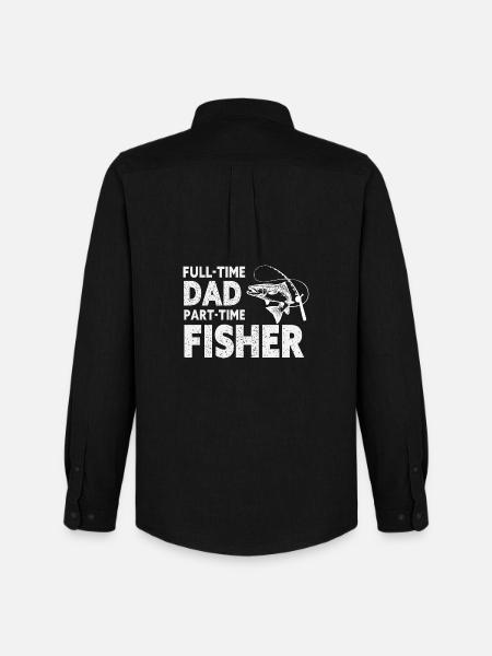 Full-Time Dad Part-Time Fisher – Dad Gift - Men's Oxford Shirt by Stanley/Stella - black