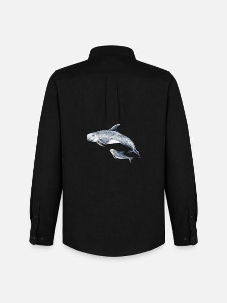Calderón gray - Grampus dolphin - Dauphin de Risso - Men's Oxford Shirt by Stanley/Stella - black