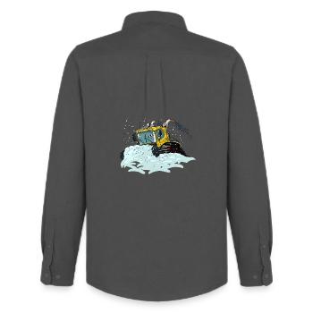yellow snow shovel - Men's Oxford Shirt by Stanley/Stella - anthracite - Back - AI Model Male 185 dark (185cm)