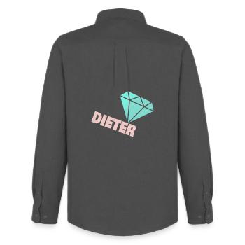 Funkelnder Diamant mit Dieter - Männer Oxford Hemd von Stanley/Stella - Anthrazit - Hinten - AI Model Male 185 dark (185cm)