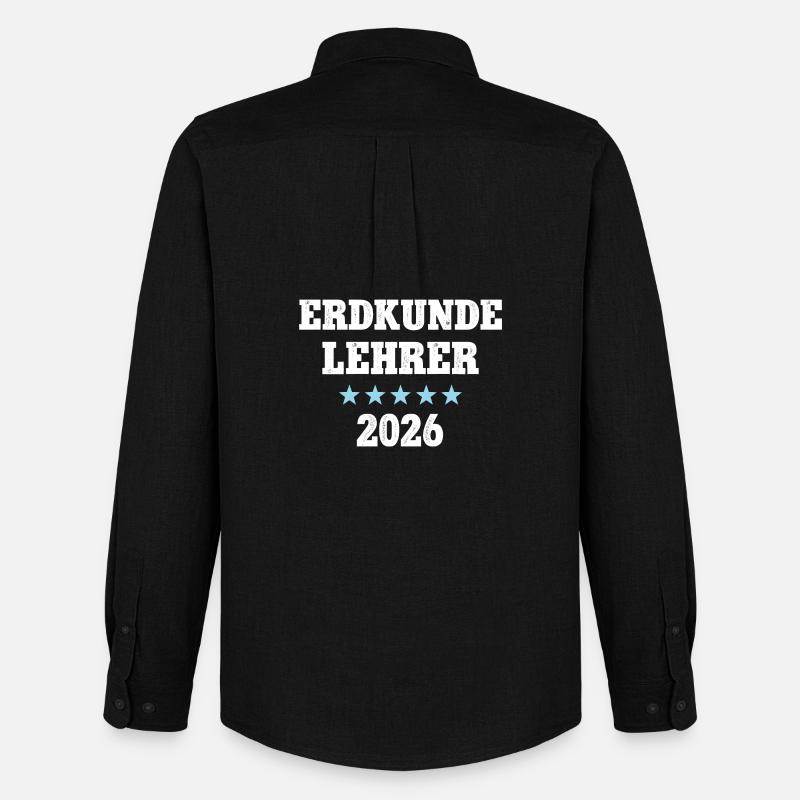 Erdkundelehrer 2026 Erdkunde Lehrer Geo Schule - Männer Oxford Hemd von Stanley/Stella - Schwarz