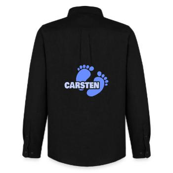 Geschenk für Carsten - Männer Oxford Hemd von Stanley/Stella - Schwarz - Hinten - AI Model Male 185 dark (185cm)