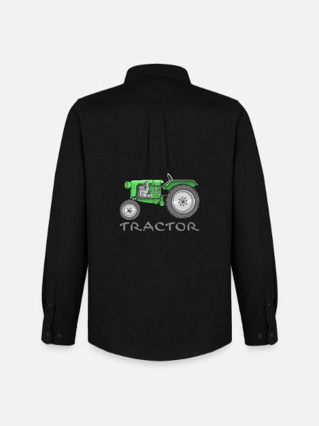 cooler Traktor - tractor comic - Männer Oxford Hemd von Stanley/Stella - Schwarz