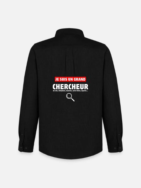 chercher, chercheur, perdre ses clés - Chemise Oxford homme Stanley/Stella - noir