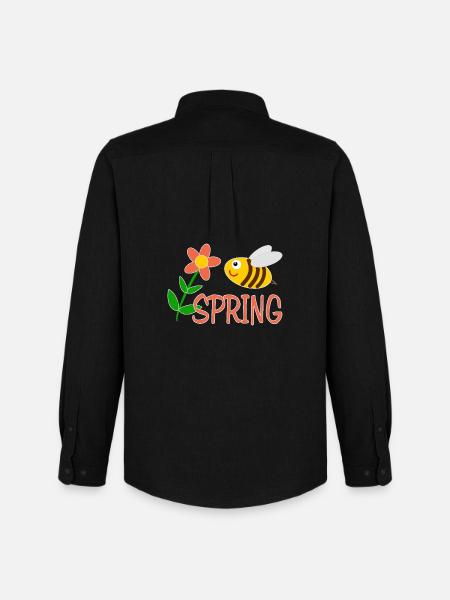 Spring motif with bee - Men's Oxford Shirt by Stanley/Stella - black