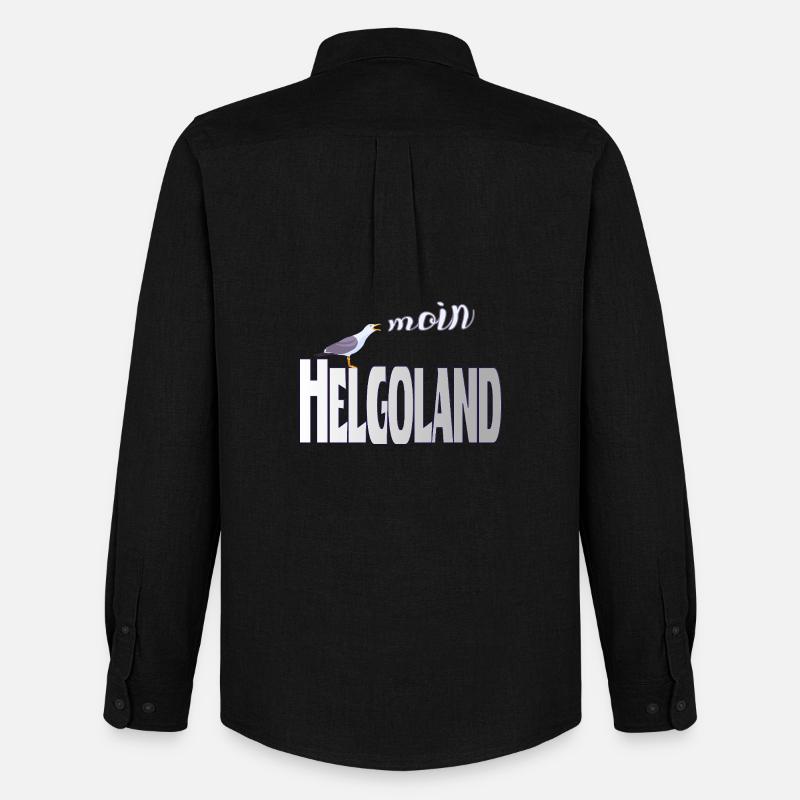 Helgoland Möwe & Moin Design - Männer Oxford Hemd von Stanley/Stella - Schwarz