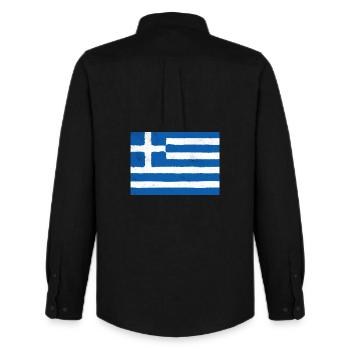 Drapeau de la Grèce – Identité bleue - Chemise Oxford homme Stanley/Stella - noir - Dos - AI Model Male 185 dark (185cm)