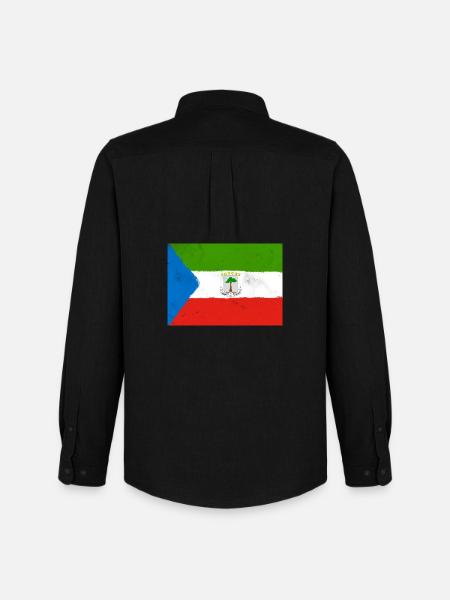 Flag of Equatorial Guinea - Men's Oxford Shirt by Stanley/Stella - black